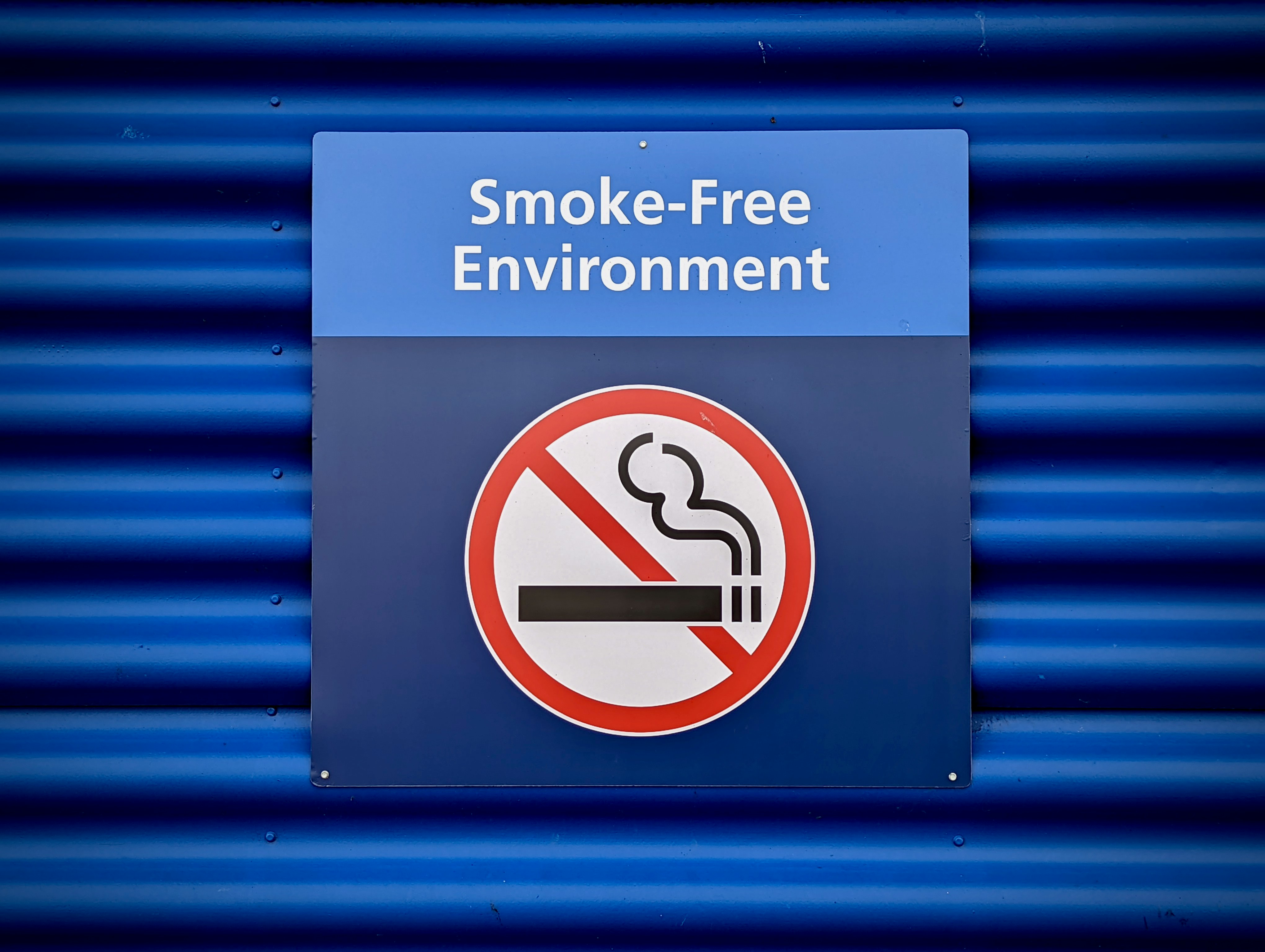 Smoke free environment sign.